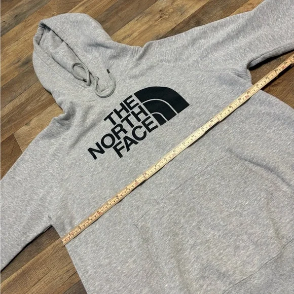 The North Face Gray Logo Hoodie Sweatshirt | Cozy Fleece | Unisex - Picture 5 of 8